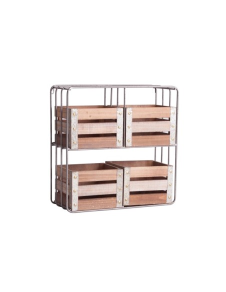 Estantería YEOVIL, DM, Hierro / Marrón, Plata - Kodu Home Design