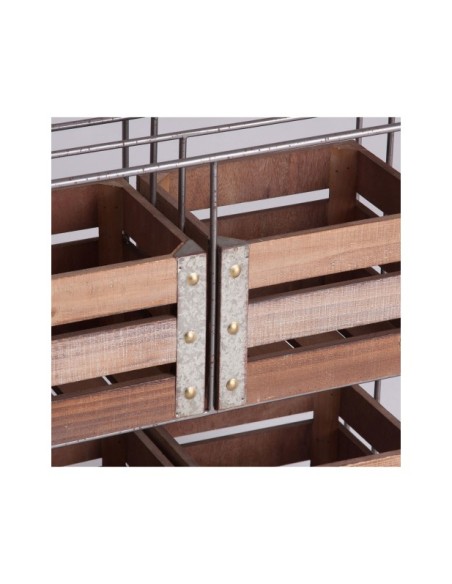 Estantería YEOVIL, DM, Hierro / Marrón, Plata - Kodu Home Design