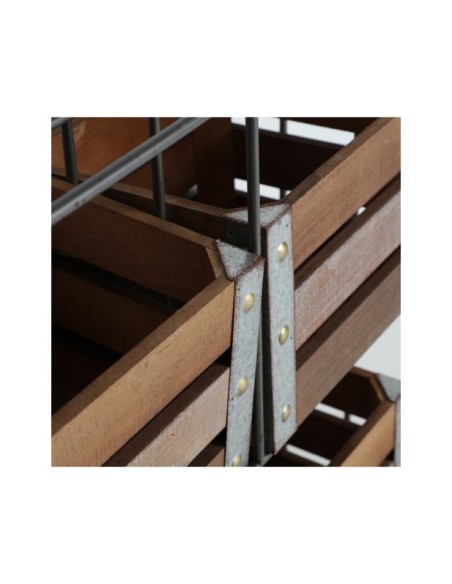 Estantería YEOVIL, DM, Hierro / Marrón, Plata - Kodu Home Design