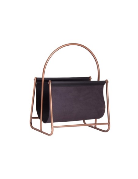 Revistero WOHLEN, Hierro, Poliéster / Negro, Cobre - Kodu Home Design