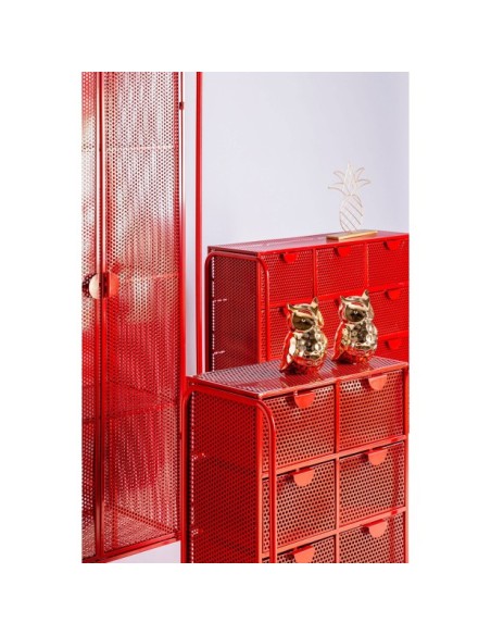 Armario ARVERT, Hierro / Rojo - Kodu Home Design