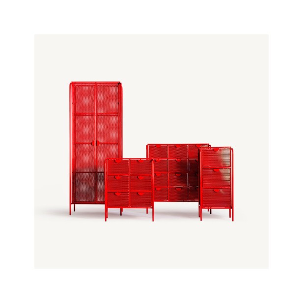 Armario ARVERT, Hierro / Rojo - Kodu...