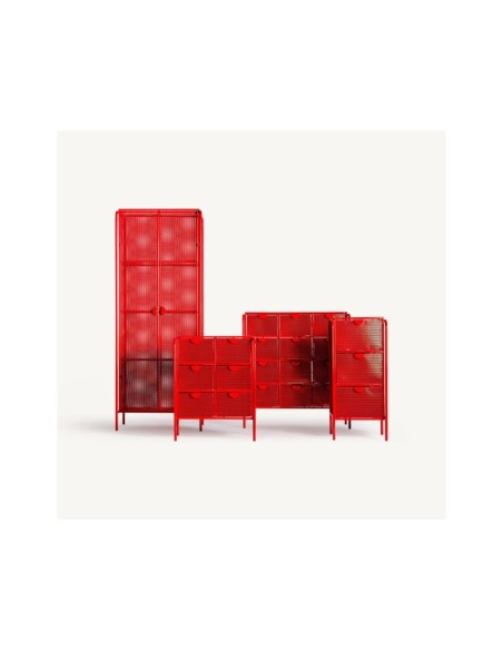 Armario ARVERT, Hierro / Rojo - Kodu Home Design