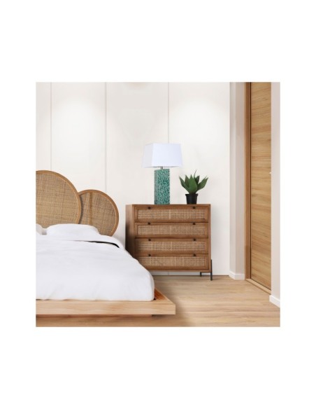 Cómoda ZETEL, DM, Ratán, Hierro / Marrón, Negro - Kodu Home Design