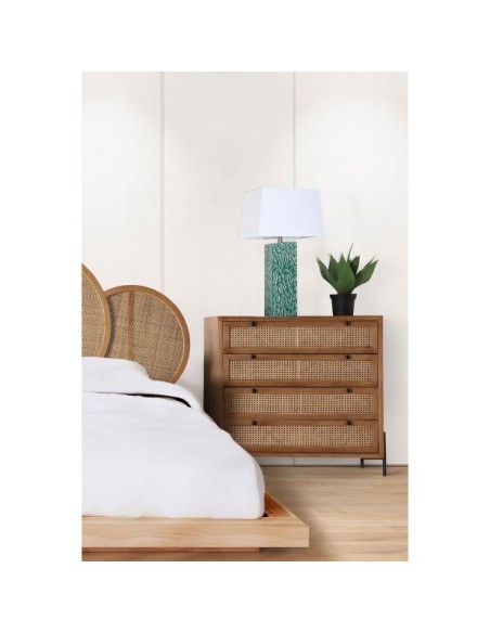 Cómoda ZETEL, DM, Ratán, Hierro / Marrón, Negro - Kodu Home Design