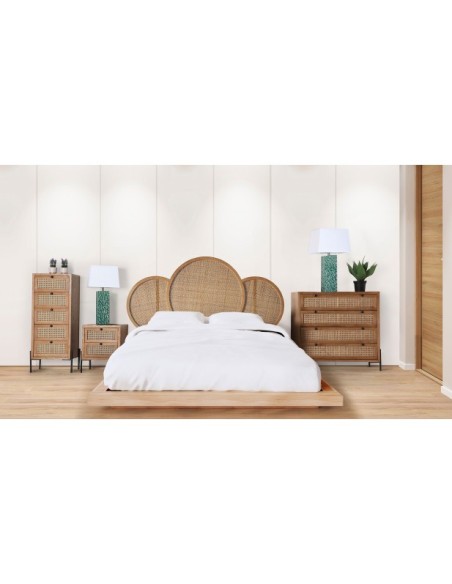 Cómoda ZETEL, DM, Ratán, Hierro / Marrón, Negro - Kodu Home Design