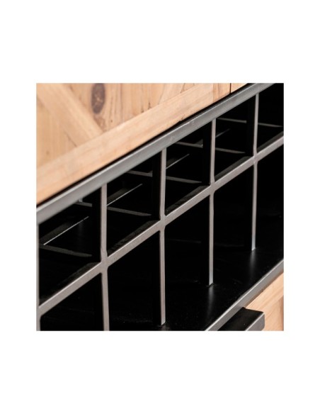 Armario LONGFORD, Madera, Hierro / Marrón Claro, Negro - Kodu Home Design