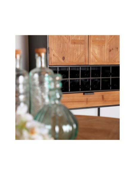 Armario LONGFORD, Madera, Hierro / Marrón Claro, Negro - Kodu Home Design