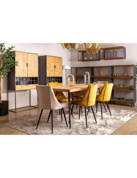 Armario LONGFORD, Madera, Hierro / Marrón Claro, Negro - Kodu Home Design