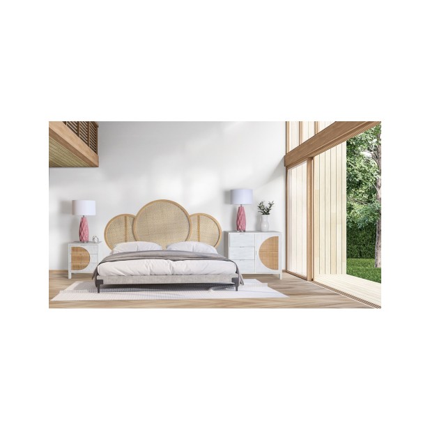 Cómoda ZEMNE, Madera de Pino, Ratán /...