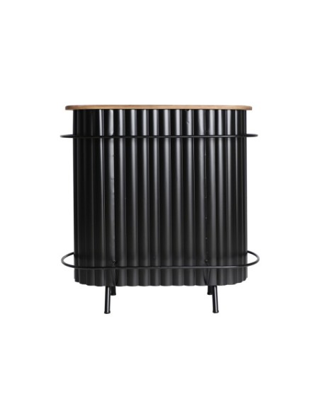 Mesa Consola de Bar MEYSSE, Madera de Roble, Hierro / Negro - Kodu Home Design