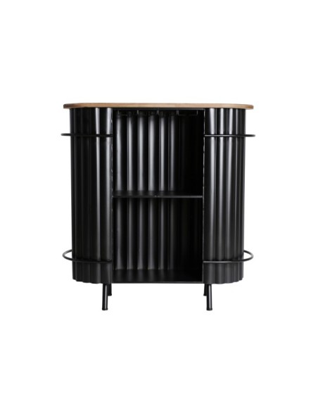 Mesa Consola de Bar MEYSSE, Madera de Roble, Hierro / Negro - Kodu Home Design