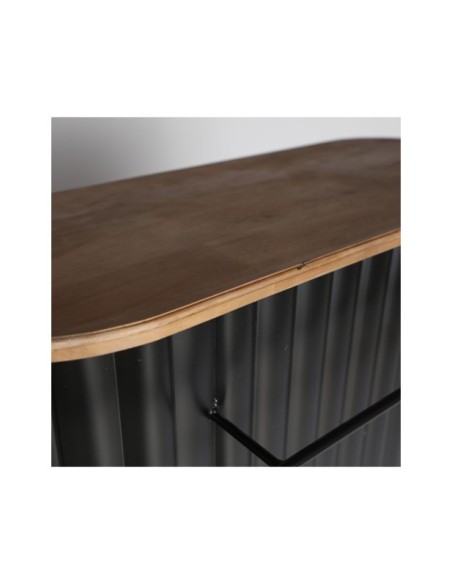 Mesa Consola de Bar MEYSSE, Madera de Roble, Hierro / Negro - Kodu Home Design