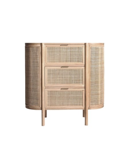 Cómoda IKLA, DM, Madera, Ratán / Marrón - Kodu Home Design