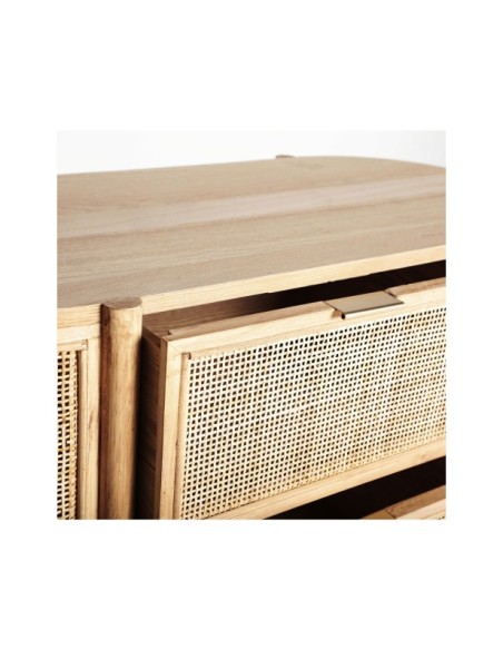 Cómoda IKLA, DM, Madera, Ratán / Marrón - Kodu Home Design