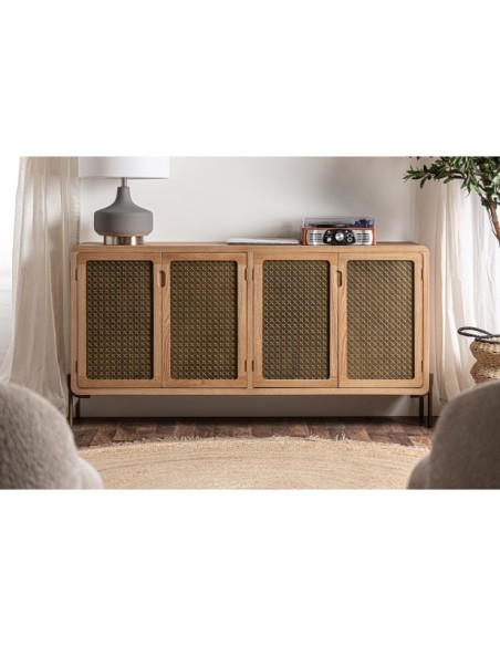 Aparador NEVOY, DM, Aluminio, Hierro / Marrón, Oro - Kodu Home Design