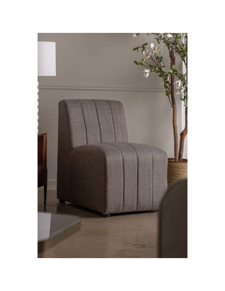 Sofá RIGNAC Módulo Central, Poliéster, Madera / Gris, Marrón, Natural - Kodu Home Design