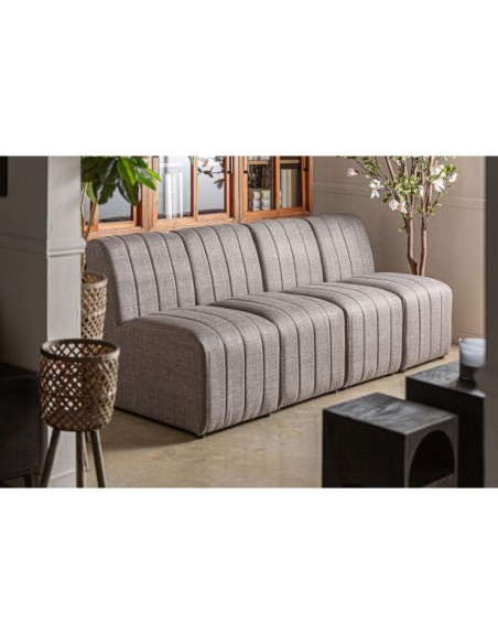 Sofá RIGNAC Módulo Central, Poliéster, Madera / Gris, Marrón, Natural - Kodu Home Design