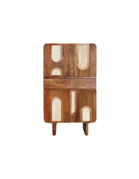 Armario CLAUX, Madera de Mango / Marrón, Blanco - Kodu Home Design