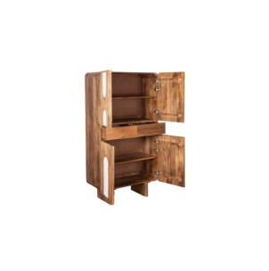 Armario CLAUX, Madera de Mango / Marrón, Blanco - Kodu... 2