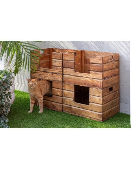 Cama Mascotas AKVIRAN, Madera de Caoba / Marrón - Kodu Home Design