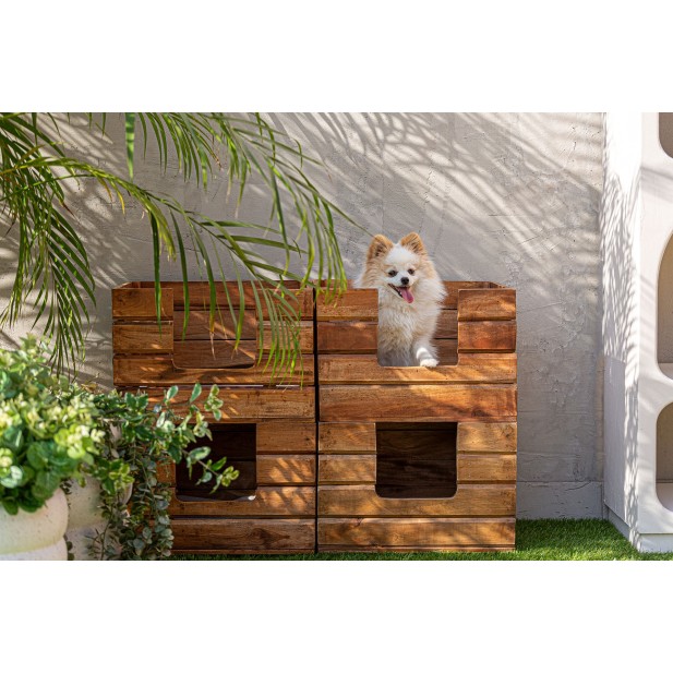 Cama Mascotas AKVIRAN, Madera de...