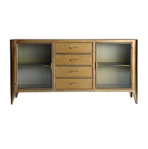 Aparador SPESSA, Hierro, Vidrio / Oro - Kodu Home Design