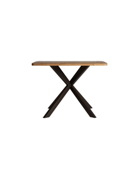 Mesa LUCENS 100x100 cm de Comedor, Hierro, Madera / Negro, Marrón - Kodu Home Design