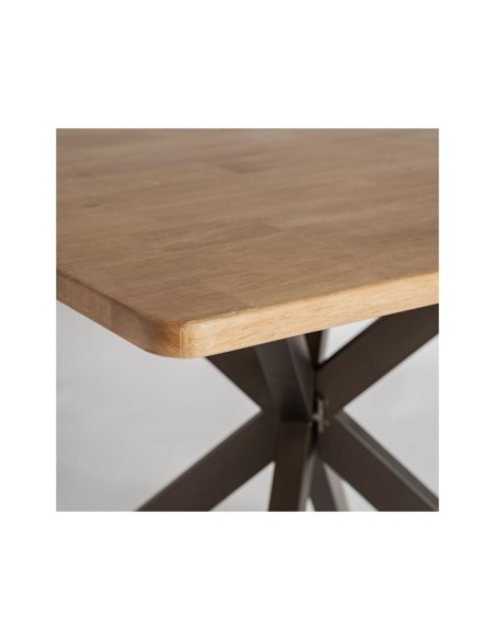 Mesa LUCENS 100x100 cm de Comedor, Hierro, Madera / Negro, Marrón - Kodu Home Design