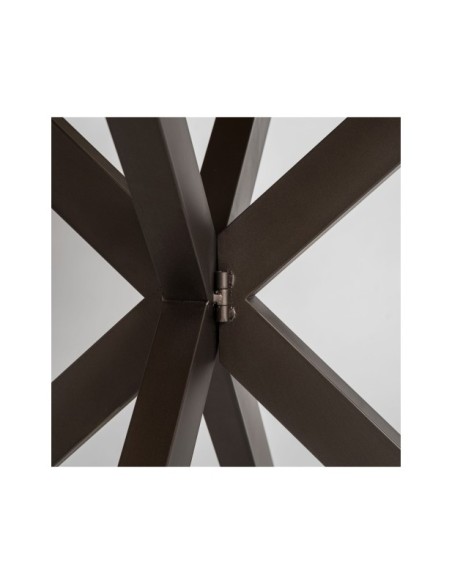 Mesa LUCENS 100x100 cm de Comedor, Hierro, Madera / Negro, Marrón - Kodu Home Design