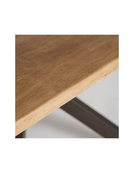 Mesa LUCENS 100x100 cm de Comedor, Hierro, Madera / Negro, Marrón - Kodu Home Design