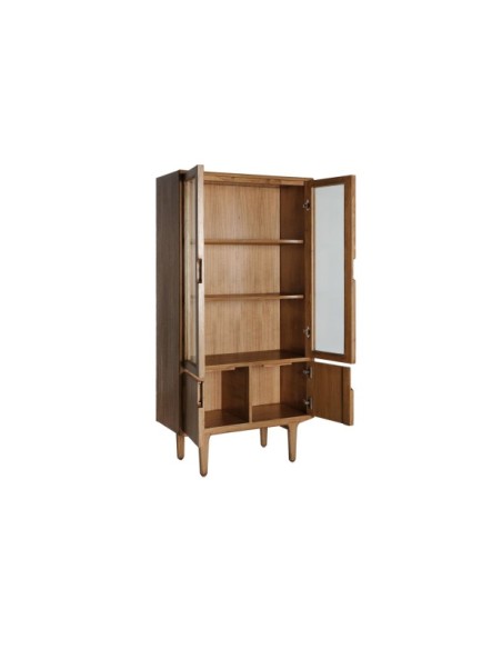 Vitrina KAMENZ, Madera, Cristal / Marrón - Kodu Home Design