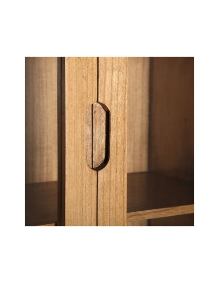 Vitrina KAMENZ, Madera, Cristal / Marrón - Kodu Home Design
