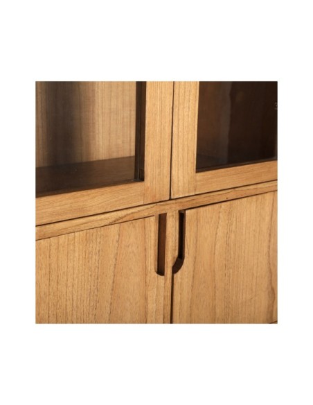 Vitrina KAMENZ, Madera, Cristal / Marrón - Kodu Home Design