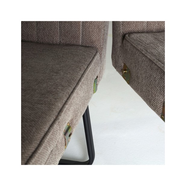 Sofá KERNS, Poliéster, Latón, Madera...