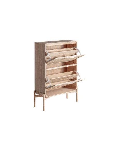Zapatero WEURTZ, Madera, Ratán / Marrón Claro - Kodu Home Design