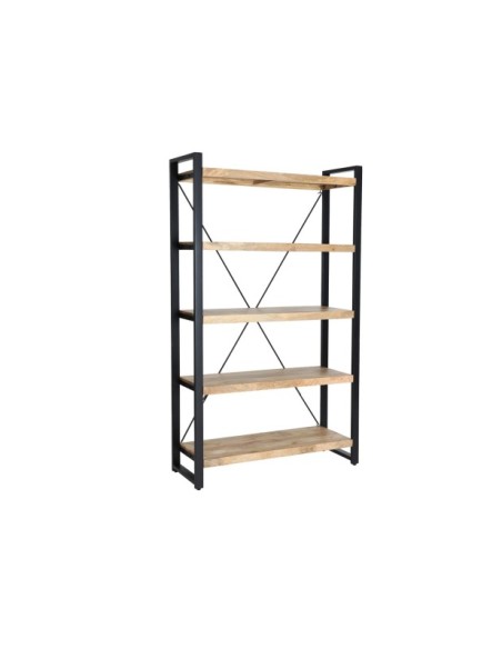 Estantería GUADALEST, Madera de Mango, Hierro / Marrón, Negro - Kodu Home Design