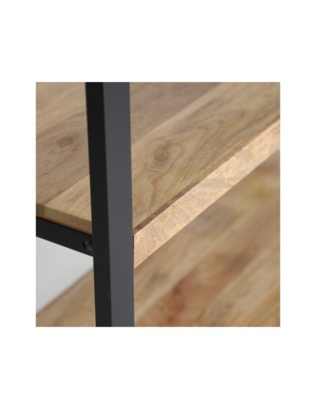 Estantería GUADALEST, Madera de Mango, Hierro / Marrón, Negro - Kodu Home Design