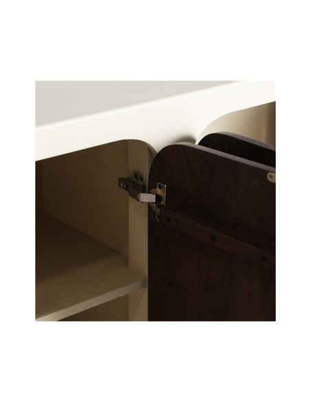 Aparador GLARIS, Madera, DM / Blanco Roto, Marrón - Kodu Home Design