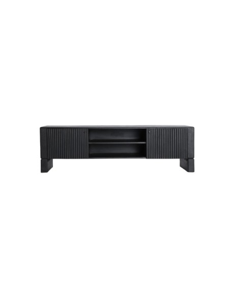 Mueble TV NOX, Madera de Mango, DM / Negro - Kodu Home Design