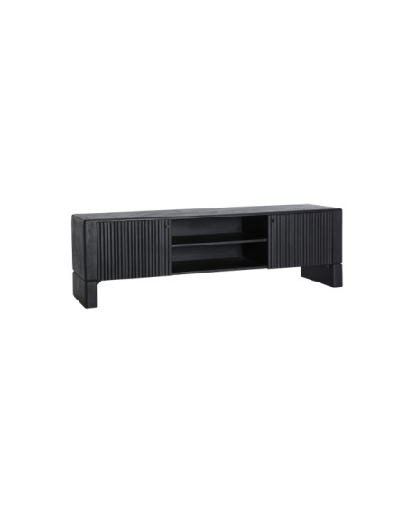Mueble TV NOX, Madera de Mango, DM / Negro - Kodu Home Design