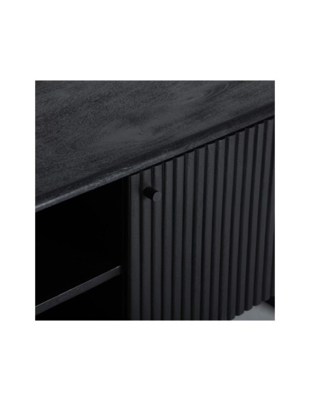 Mueble TV NOX, Madera de Mango, DM / Negro - Kodu Home Design