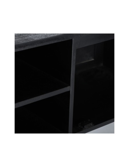 Mueble TV NOX, Madera de Mango, DM / Negro - Kodu Home Design