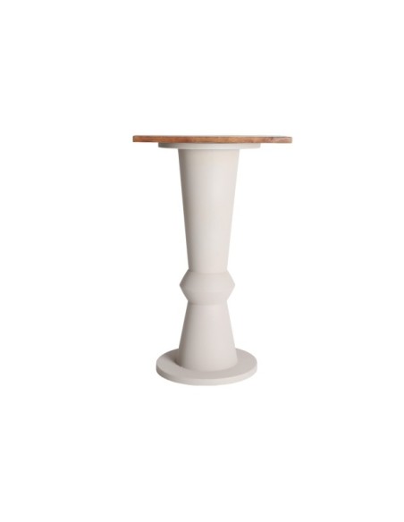 Mesa de Bar KILHE 65x65x107 cm, Hierro, Madera de Mango / Beige, Marrón - Kodu Home Design