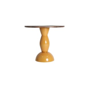 Mesa NAHINA Ø90x79 cm de Comedor, Hierro, Madera de Mango...