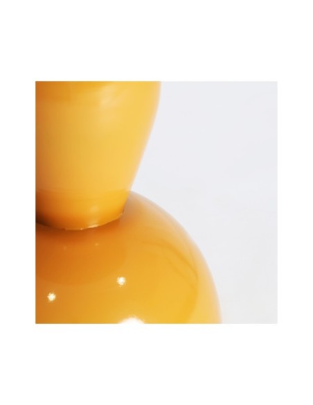 Mesa NAHINA Ø90x79 cm de Comedor, Hierro, Madera de Mango / Ocre, Marrón - Kodu Home Design