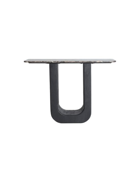 Consola LOOP, Madera de Mango, Mármol / Negro, Marrón - Kodu Home Design