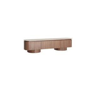 Mueble TV DUNE, Mármol Sintético, DM, Chapa de Nogal /... 2