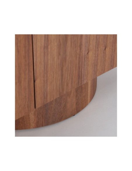 Mueble TV DUNE, Mármol Sintético, DM, Chapa de Nogal / Beige, Marrón - Kodu Home Design