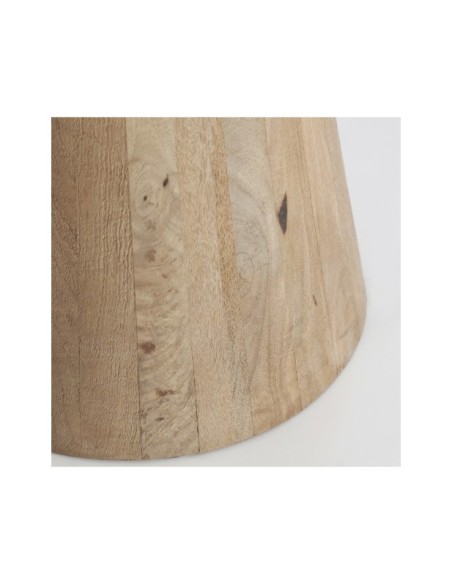 Mesa de Bar LAUTREC 70x70x75 cm, Terrazo, Madera de Mango / Blanco, Marrón - Kodu Home Design